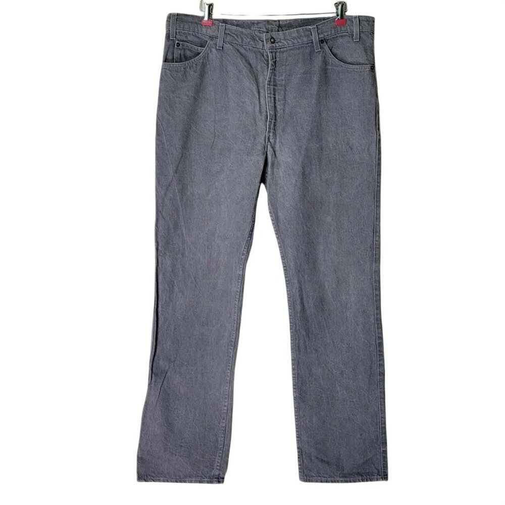 Levis Two Horses Jeans 40X34 Gray Red Batwing Tag Orange Tab Vintage 80s